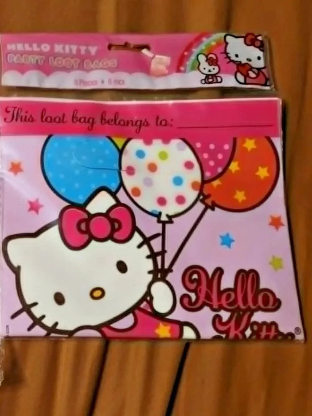 new SANRIO KUROMI HELLO KITTY BIRTHDAY PARTY SUPPLIES LOT banner & loot bags